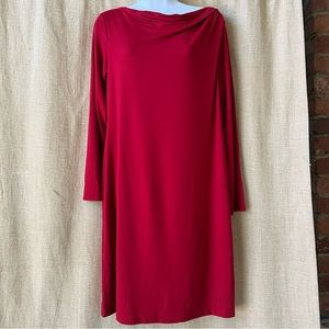 J Jill wearever collection lovely cranberry red dress M Petite rayon flowing